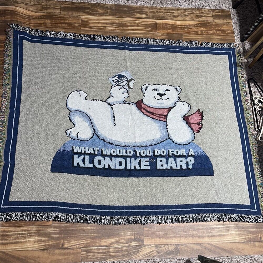 Vintage Klondike Ice Cream Bar Blanket 67”x52” RARE